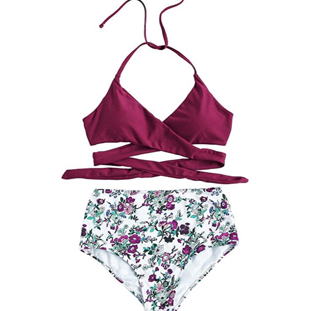 Floral strappy two piece swimsuit - Picture 1 of 3